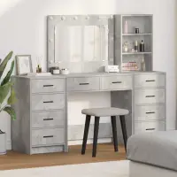 vidaXL Masă de Machiaj 3 buc. Gri din beton 78,5 x 41 x 135 cm