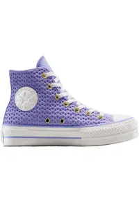 Tenisi Chuck Taylor All Star cu platforma ridicata din tricot - Albastru