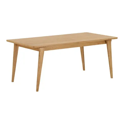 Masă de dining extensibilă cu aspect de lemn de stejar cu blat suplimentar 90x180 cm Darwin – House Nordic