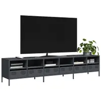Gossi dulap tv, antracit, 202x39x43,5 cm, otel laminat la rece