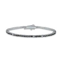 Bratara tennis din aur alb cu diamante negre si incolore de 1.9ct
