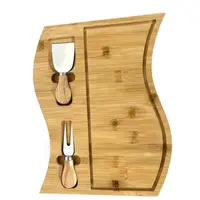 Platou din Bambus, cu 2 Accesorii, pentru Prezentare si Servire Branzeturi, Grunberg
