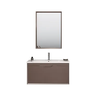 Set mobilier baie Orka Clay suspendat 3 piese toprak 100 cm