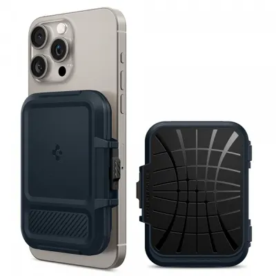 Portofel Magsafe, Spigen, Lock Fit, Negru AFA08526