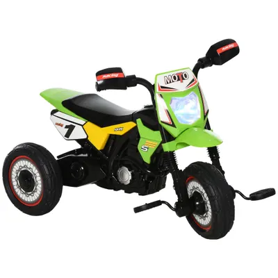 HOMCOM Tricicleta pentru Copii cu pedale cu Lumini si Sunete, 18-36 Luni, verde