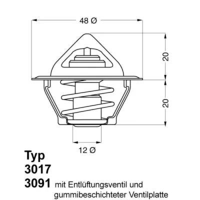 Termostat, lichid racire WAHLER 3017.87D2