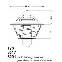 Termostat, lichid racire WAHLER 3017.87D2