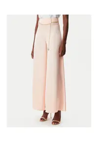Pantaloni dama - 305318190 - Poliester - Roz - Roz