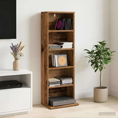 vidaXL Dulap pentru CD-uri Lemn vechi 33 x 23,5 x 97,5 cm