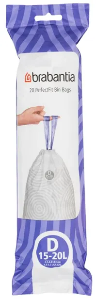 Sac de gunoi Brabantia - PerfectFit, mărimea D, 15-20 l, 20 buc