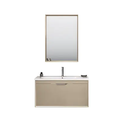 Set mobilier baie Orka Clay suspendat 3 piese sahra 100 cm