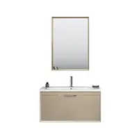 Set mobilier baie Orka Clay suspendat 3 piese sahra 100 cm