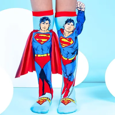 Șosete lungi colorate Madmia pentru băieți Superman 3-5 ani