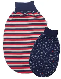 Sac de dormit reversibil din bumbac organic Iobio Swaddler Stripped Red