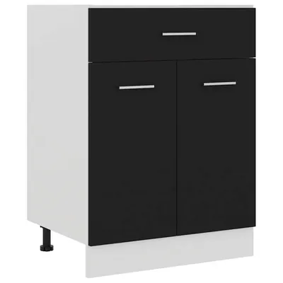 vidaXL Dulap inferior cu sertar “Lyon”, negru, 60x46x81,5 cm