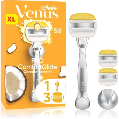 Gillette Venus PRO ComfortGlide Coconut epilator pentru femei cu suport pentru duș + lame de rezervă 3 buc