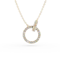 Lant cu pandantiv geometric din aur galben cu diamante de 0.79ct