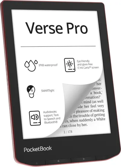 Cititor de cărți electronice PocketBook - Verse Pro, 6'', 512MB/16GB, Passion Red