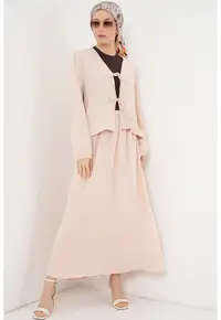 Compleu dama - bluza - fusta maxi - crem natural - textil