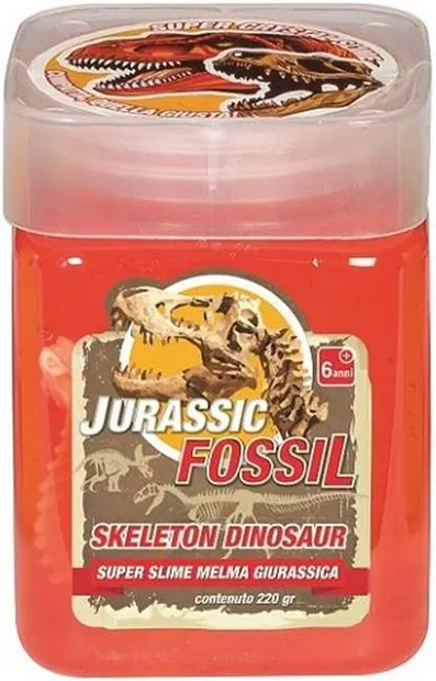 Figurină RS Toys Jurassic - Fosilă de dinozaur cu slime, roşu