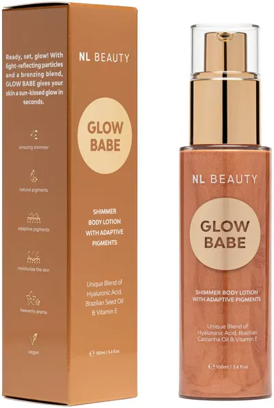 NL Beauty Loțiune de corp cu particule strălucitoare Glow Babe, 100 ml