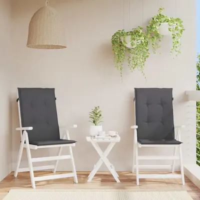 vidaXL Perne scaun cu spătar înalt, 2 buc. antracit 120x50x2 cm textil