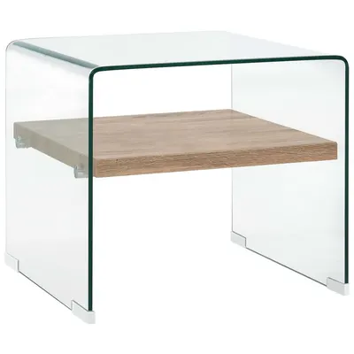 vidaXL Măsuță de cafea, transparent, 50x50x45 cm, sticlă securizată