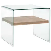 vidaXL Măsuță de cafea, transparent, 50x50x45 cm, sticlă securizată