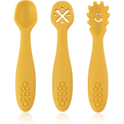 Petite&Mars Take&Match 6m+ linguriță pentru copii Intense Ochre 3 buc