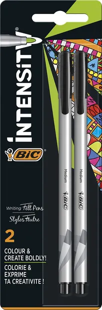 Linere BIC Intensity - 0.8 mm, negre, 2 buc