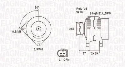 Alternator (14v, 120a) Audi A4, A6; Skoda Superb I; Vw Passat 1.9d 1.9dh 2.0d Intre 1995-2008