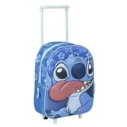 Ghiozdan gradinita Cerda Stitch 3D, 31 cm, 1 compartiment, tip troller, albastru, 37032