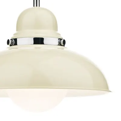 Lampa suspendata Dynamo 1 Light Pendant Cream and Polished Chrome