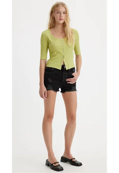 Pantaloni scurti dama - 301835493 - Bumbac - Negru - Negru
