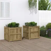 Gossi jardiniere de gradina , 2 buc., lemn de pin impregnat