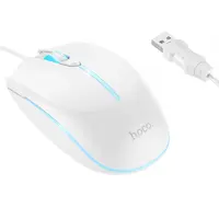 Mouse Gaming Wired USB HOCO GM37, RGB, 2400DPI, Alb