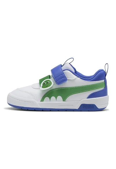 Pantofi sport Multiflex 2 Dino V cu velcro - Alb/Albastru safir/Verde mar