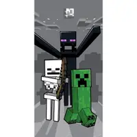 Prosop pentru copii gri din bumbac 70x140 cm Minecraft "Mob Attack" – Jerry Fabrics