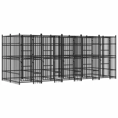 vidaXL Padoc pentru câini de exterior, 9,22 m², oțel
