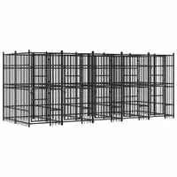 vidaXL Padoc pentru câini de exterior, 9,22 m², oțel