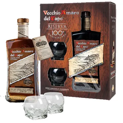 Vecchio Amaro Del Capo Riserva Caffo 35% alc. 0.7l + Pahare