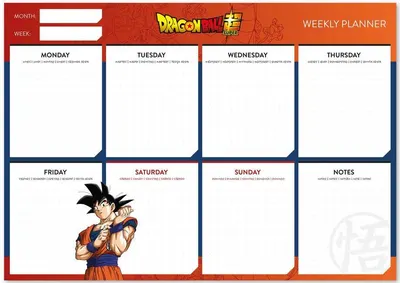 Planner saptamanal - Dragon Ball, A4, 54 file
