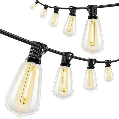 HOMCOM Lanț de Lumină, Lumini LED 50, 18 m, IP44 Impermeabile, Decorațiuni pentru Interior și Exterior, Grădină, Alb Cald | Aosom Romania