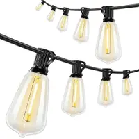 HOMCOM Lanț de Lumină, Lumini LED 50, 18 m, IP44 Impermeabile, Decorațiuni pentru Interior și Exterior, Grădină, Alb Cald | Aosom Romania