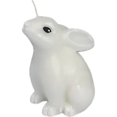 Lumanare Parfumata din Parafina in Forma de Iepure, Alba, 110 mm, 6.5 Ore