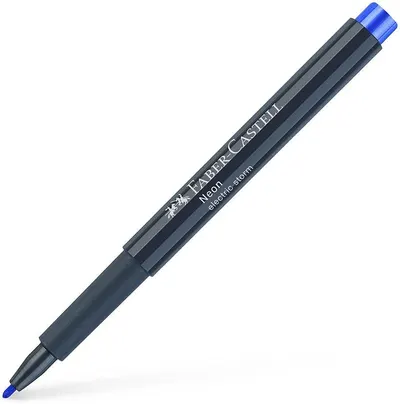 Marker Faber-Castell Neon - Neon albastru, 1.5 mm