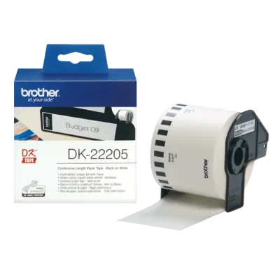 Banda continua Brother DK22205, etichete hartie, 62mm, 30.48m