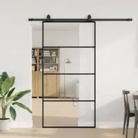 Gossi usa glisanta cu set de feronerie neagra 102,5x205 cm sticla esg