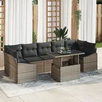 Gossi set de canapea de gradina cu perne gri poliratan