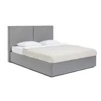 Pat matrimonial gri tapițat cu spațiu de depozitare cu somieră 160x200 cm Thessa Bold – Bonami Selection